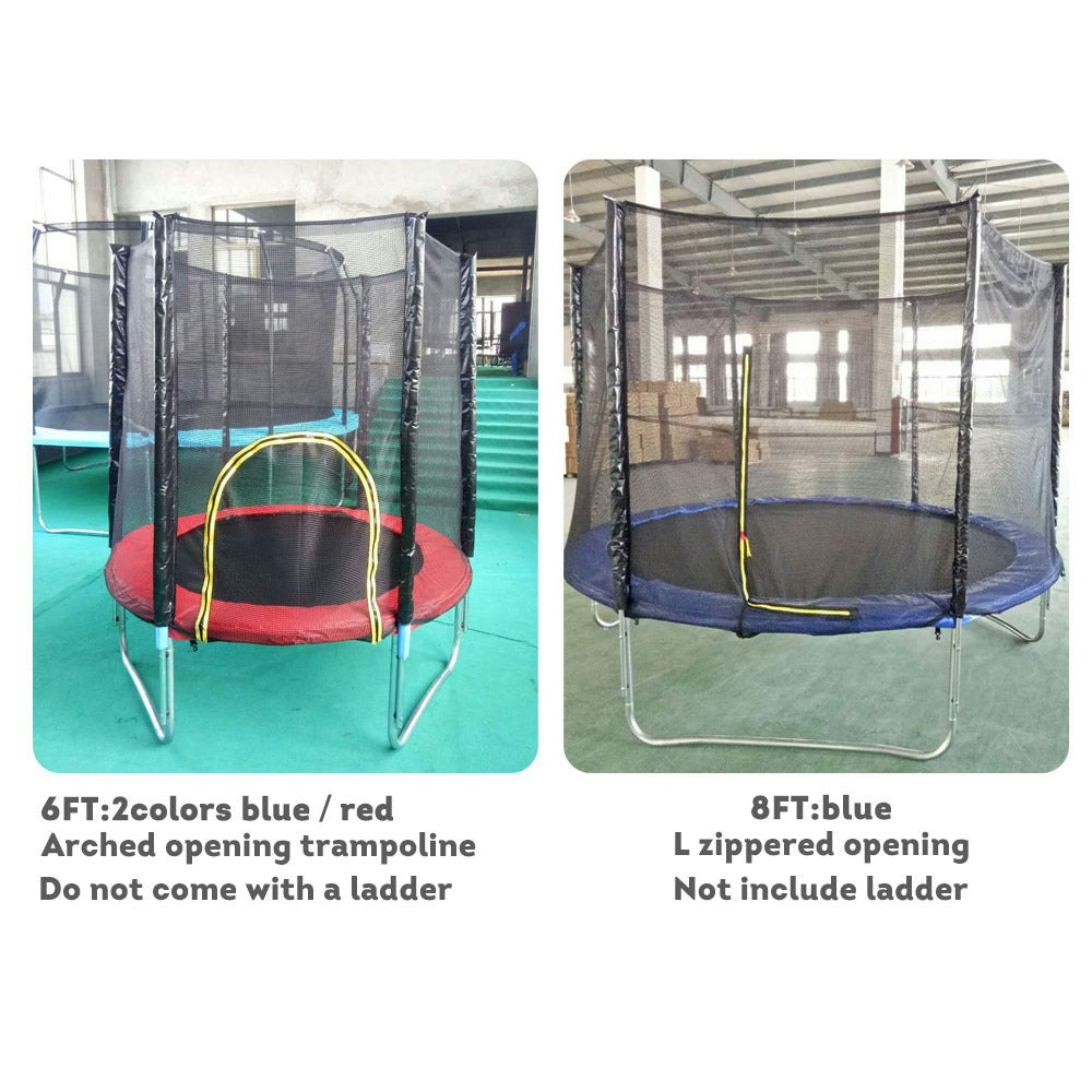 Pop Master 15FT Flat Trampoline 3-Layer Ladder Safety Net Home Backyard