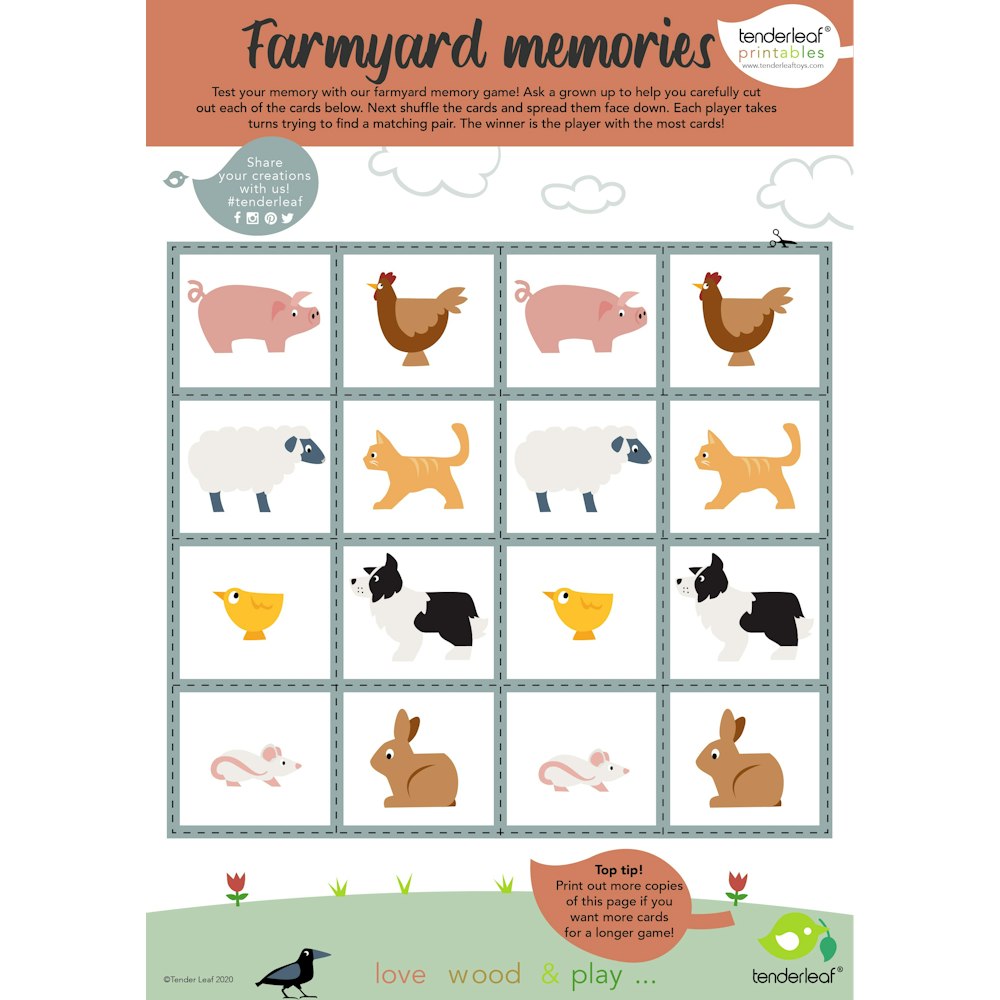 Tender Leaf Toys 13 Farmyard Animals & Shelf
