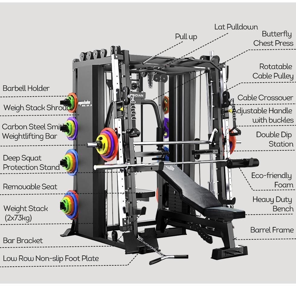 Meridian K10 Smith Machine Home Gym Exercise Fitness Equipment Machine