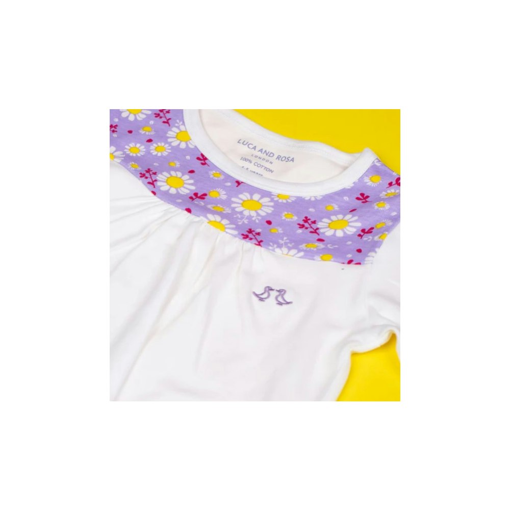 Luca and Rosa Dizzy Daisy Print Girls Interlock Pyjamas