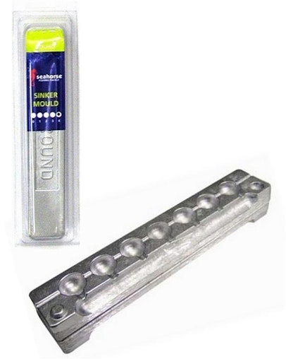 Seahorse 4 Ball Sinker Mould - Makes 7 Sinkers - Made In Australia Seahorse 4 Ball Sinker Mould - Makes 7 Sinkers - Made In Australia