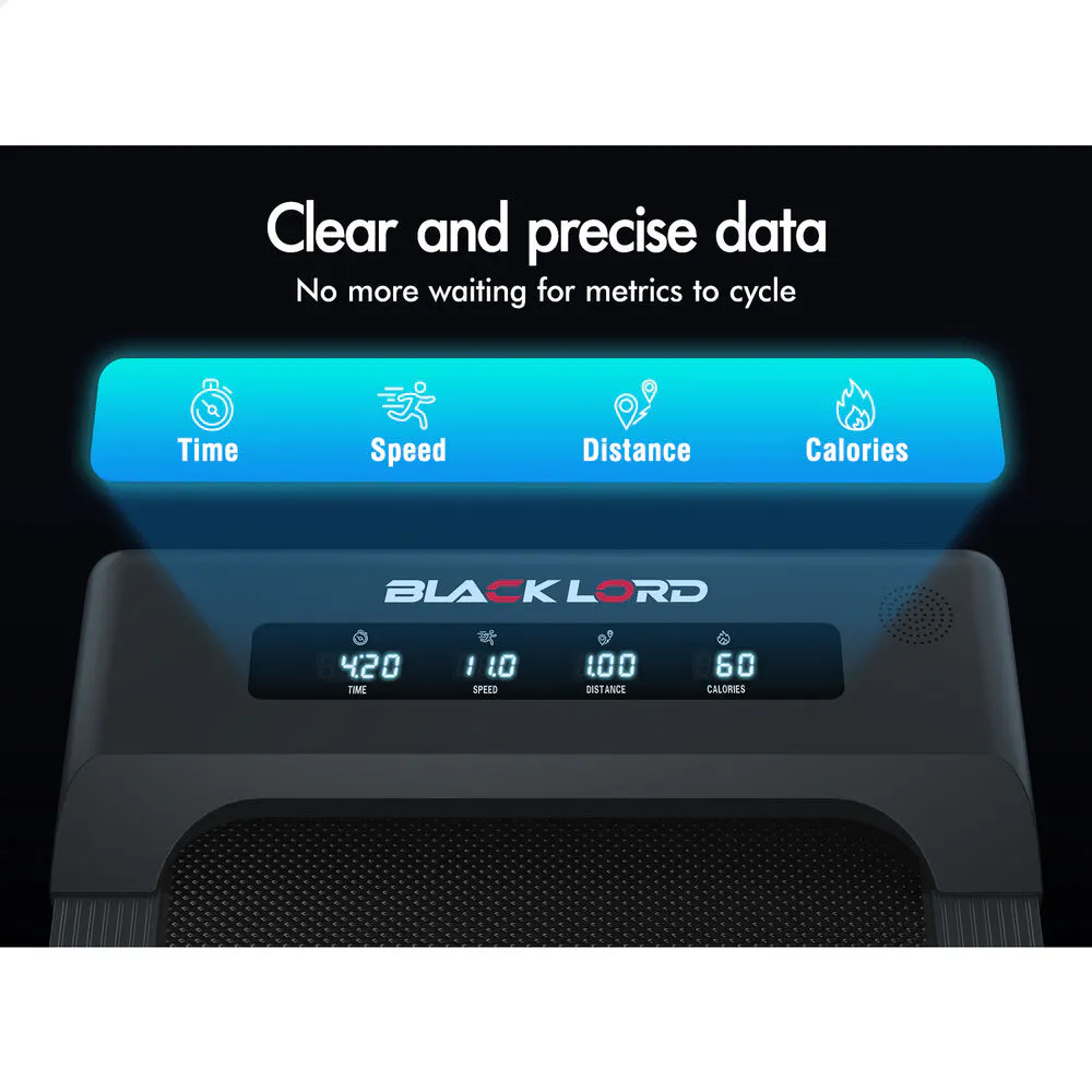 Black Lord Treadmill Electric Walking Pad Under Desk Home Gym 400mm Grey