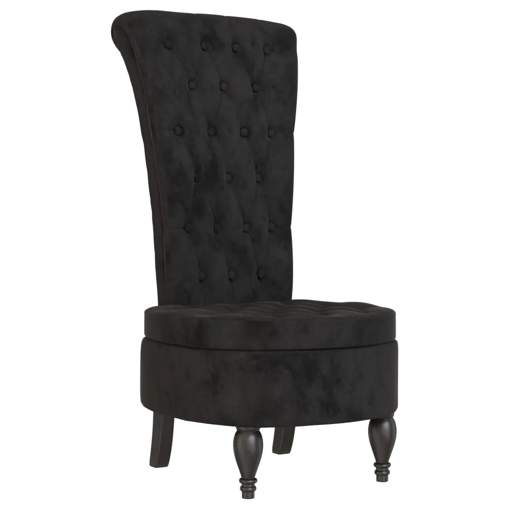High Back Chair Black Velvet Button Design 352468 High Back Chair Black Velvet Button Design 352468