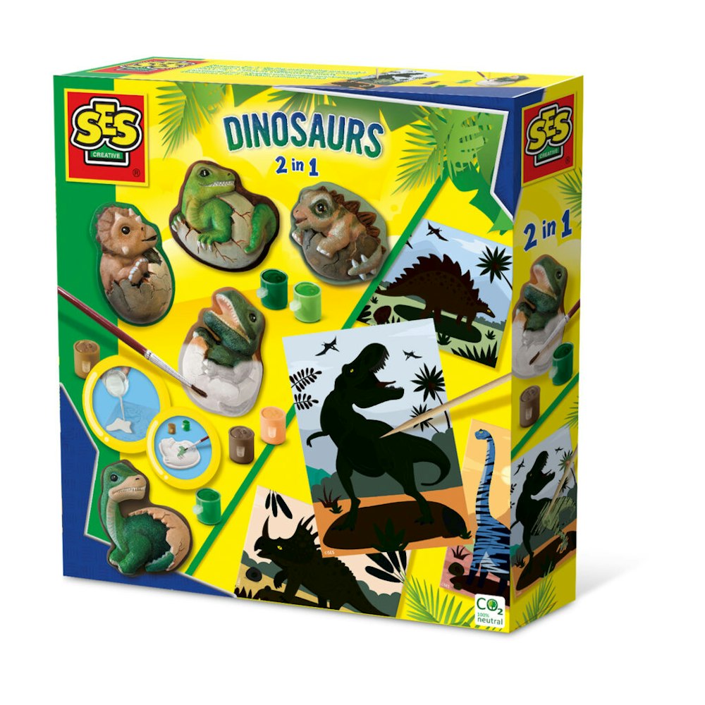 SES Creative Dinosaurs 2 In 1 - Casting And Painting And Scratch