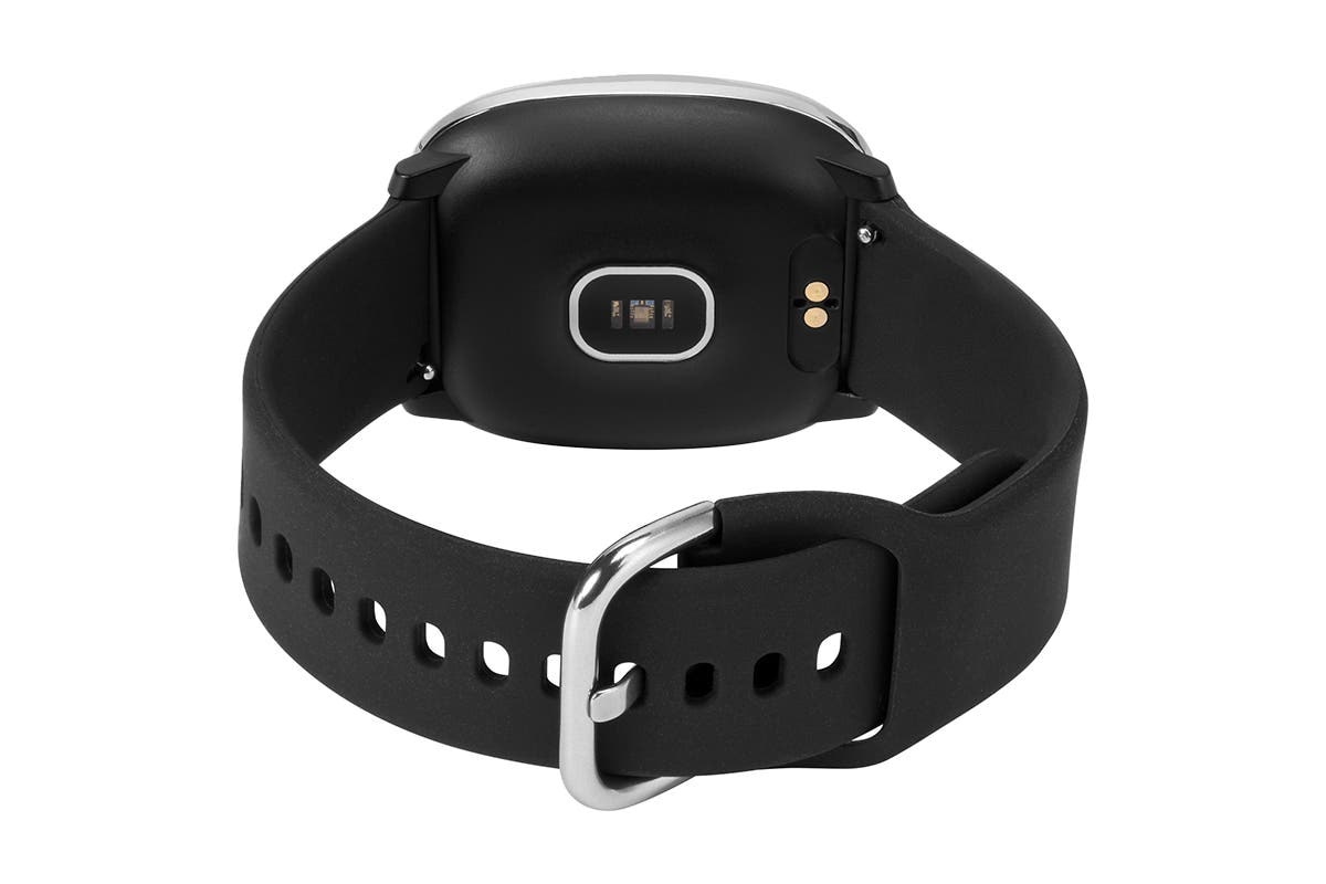 iConnect by Timex Premium Active Square 36mm Smartwatch - Silver/Black (TW5M38800)