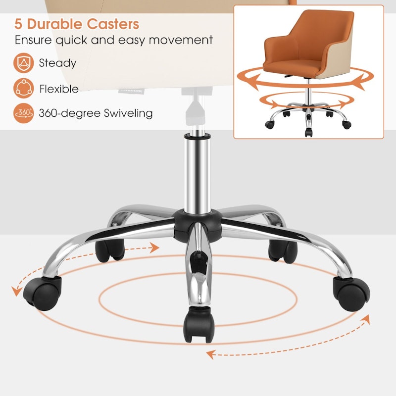 NNECW PU Swivel Home Office Chair with Adjustable Height & Ergonomic Design image number null