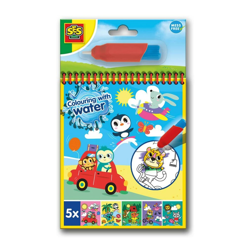 SES Creative Colouring With Water Book With Water Brush - Travel