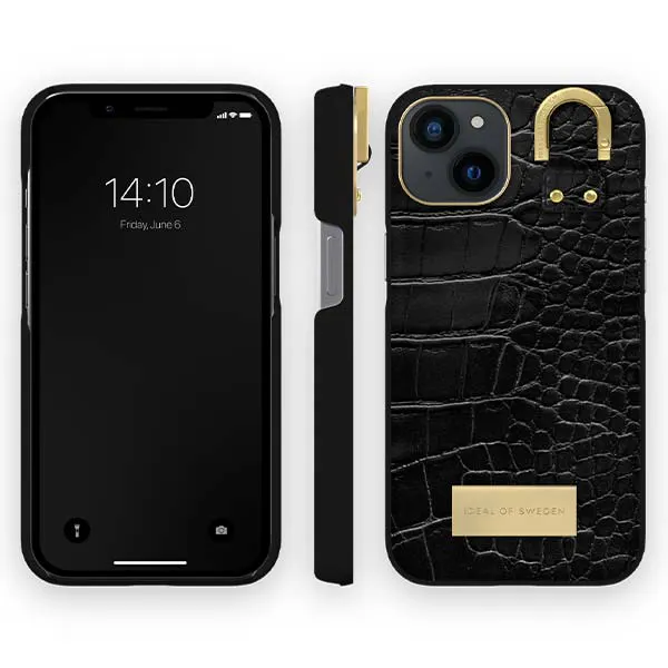 Ideal of Sweden Black Croco Case (Suits iPhone 14 Pro Max)