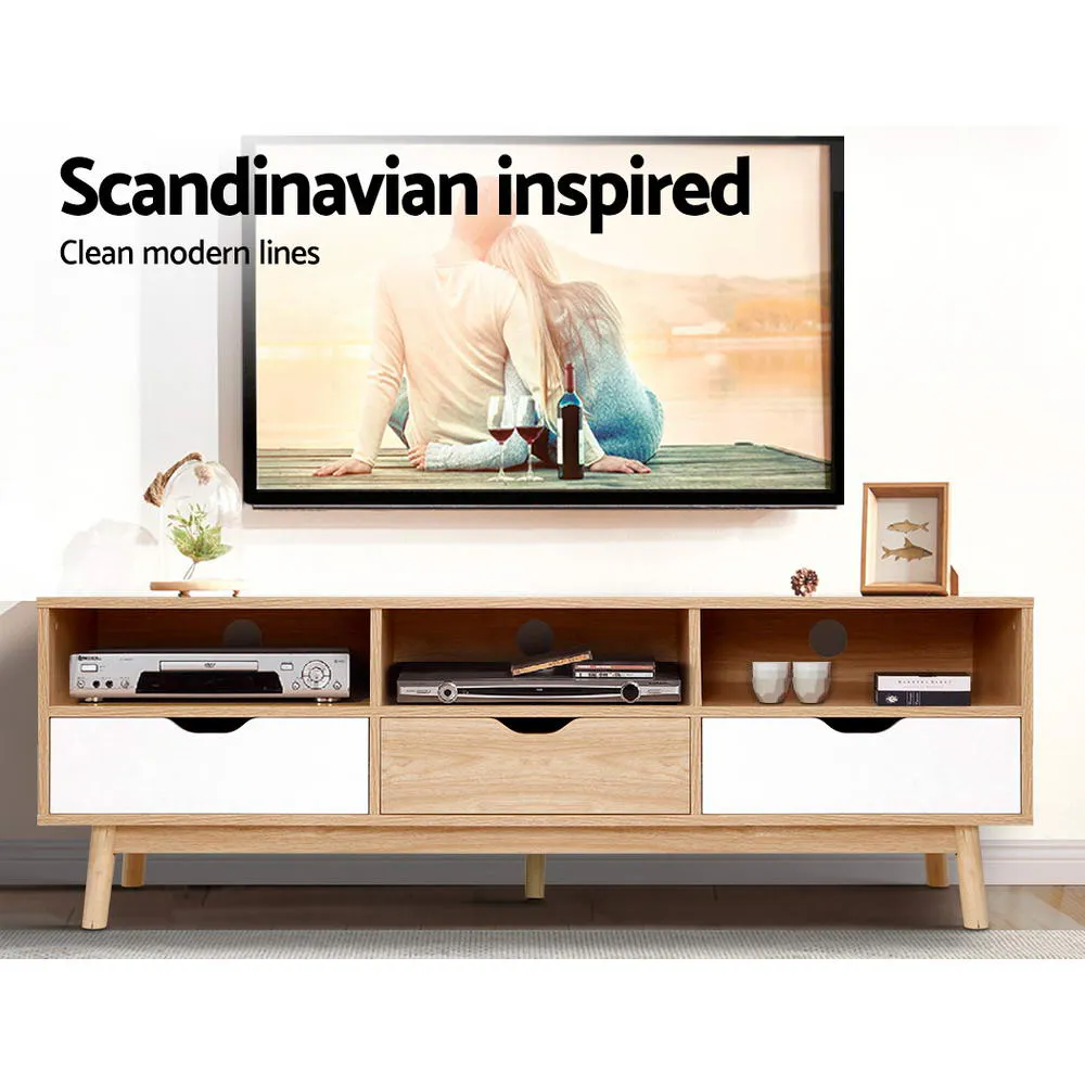 Artiss White Entertainment Unit Scandinavian TV Cabinet Wooden Cabinet Natural