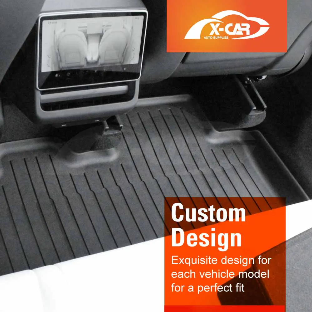 Floor Mats Boot Liners Set for Tesla Model Y Juniper 2025-Onwards All Weather Front Toolbox Cargo Car Trunk Cover Luggage Tray