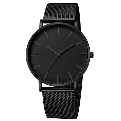 NNEOBA Men’s Ultra Thin Magnetic Bracelet Quartz Watch - All-Black Slim Mesh Steel NNEOBA Men’s Ultra Thin Magnetic Bracelet Quartz Watch - All-Black Slim Mesh Steel