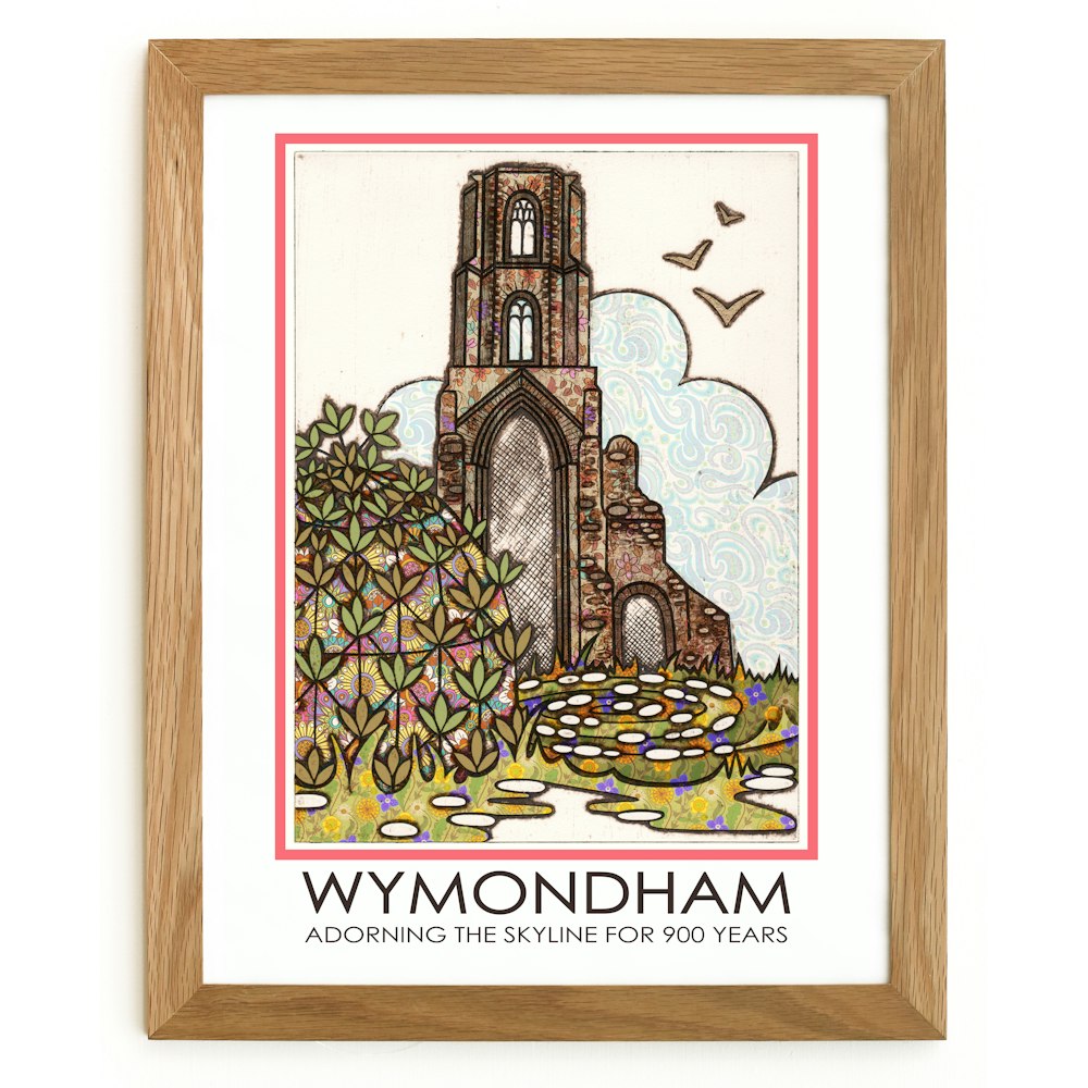 Amelia Bowman Wymondham Abbey Norfolk A3 Travel Poster