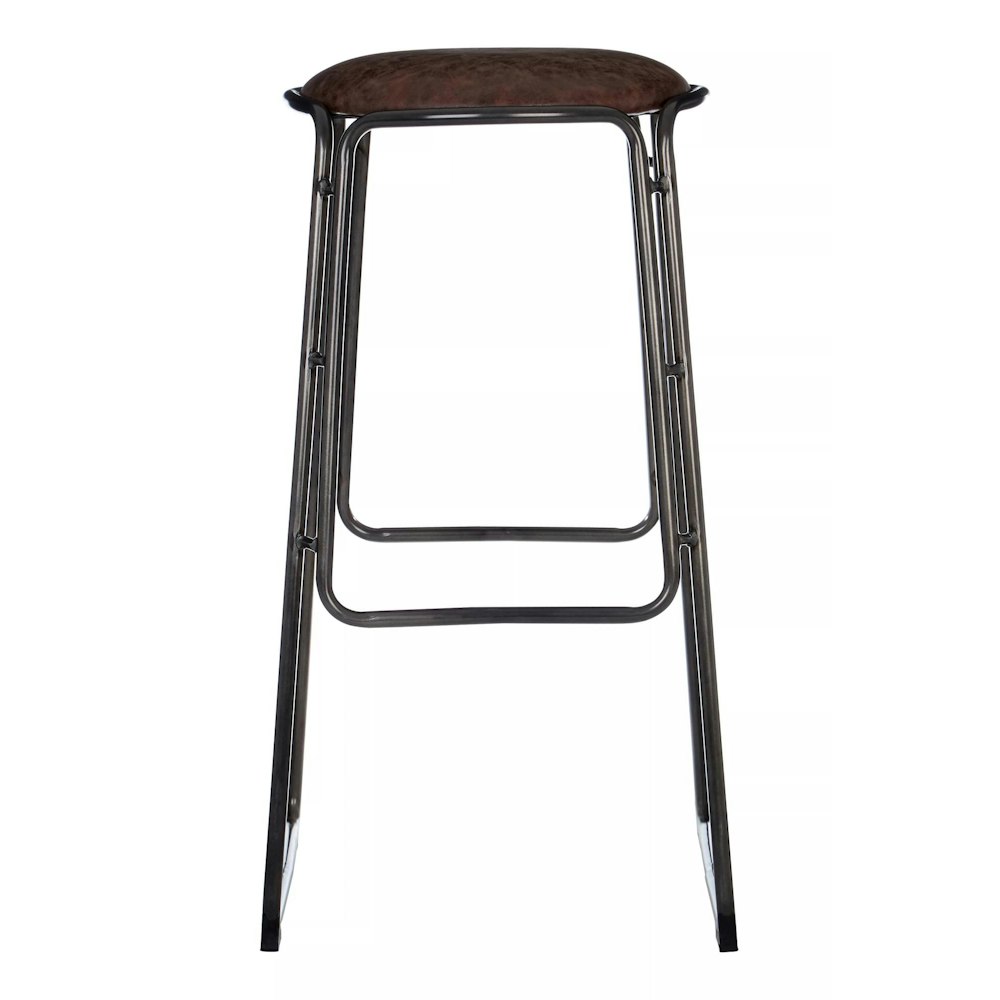 interiors by Premier Dalston Mocha Bar Stool With Gunmetal Legs