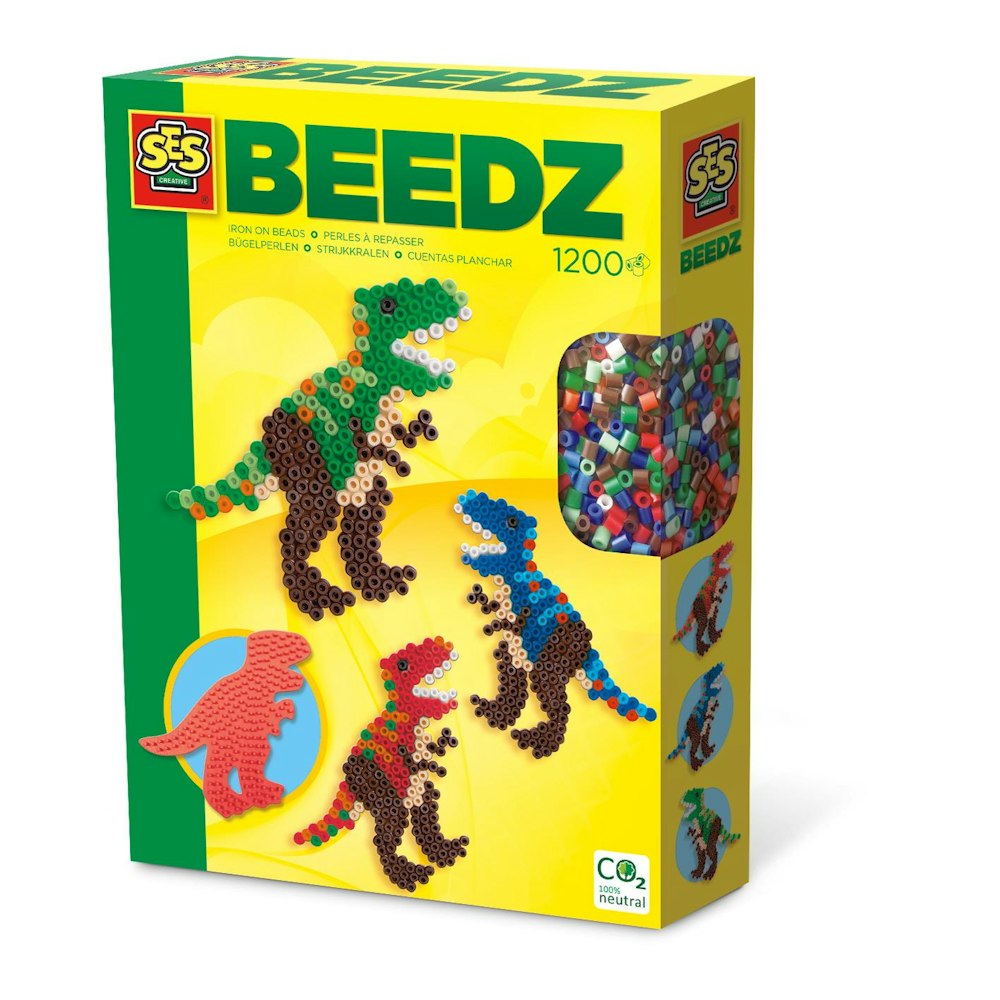 SES Creative Iron On Beads - T-rex