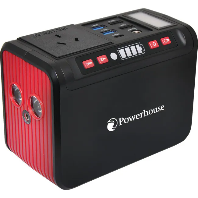 Power House Portable Power Station 6Ah 80W Generator AC-DC Inverter w/USB/Light Power House Portable Power Station 6Ah 80W Generator AC-DC Inverter w/USB/Light