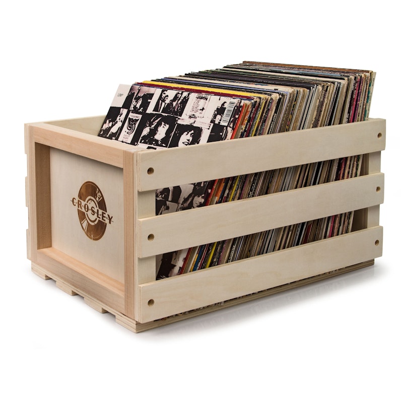 Crosley Cruiser Bluetooth Portable Turntable - White Sands + Bundled Crosley Record Storage Crate image number null