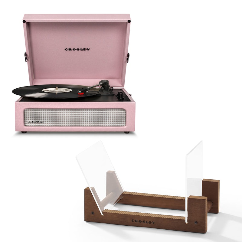 Crosley Voyager Bluetooth Portable Turntable - Amethyst + Bundled Crosley Record Storage Display Stand image number null