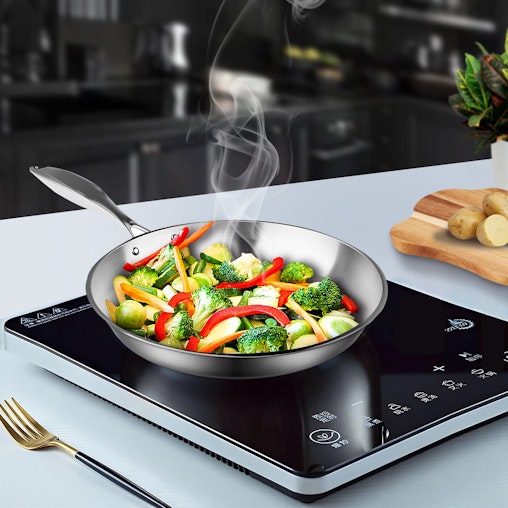 SOGA Dual Burners Cooktop Stove 30cm Stainless Steel Induction Casserole and 30cm Fry Pan SOGA Dual Burners Cooktop Stove 30cm Stainless Steel Induction Casserole and 30cm Fry Pan