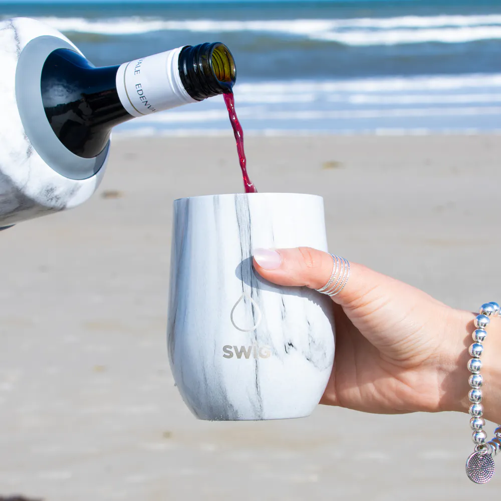 Swig Wine Tumbler White Marble