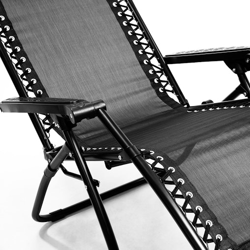 Wallaroo Foldable Reclining Deck Chair - Black Wallaroo Foldable Reclining Deck Chair - Black