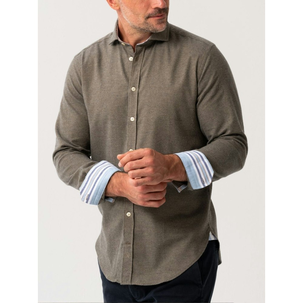 Koy Clothing Olive Cotton-cashmere Shirt