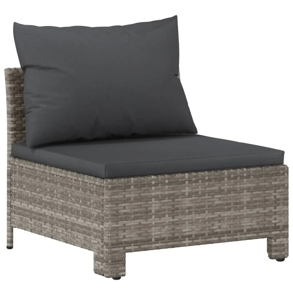 Garden Middle Sofa with Cushion Grey Poly Rattan 362694 Garden Middle Sofa with Cushion Grey Poly Rattan 362694