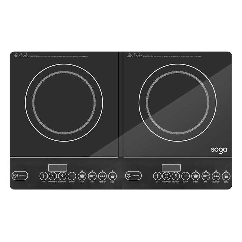 SOGA Cooktop Portable Induction LED Electric Double Duo Hot Plate Burners Cooktop Stove image number null