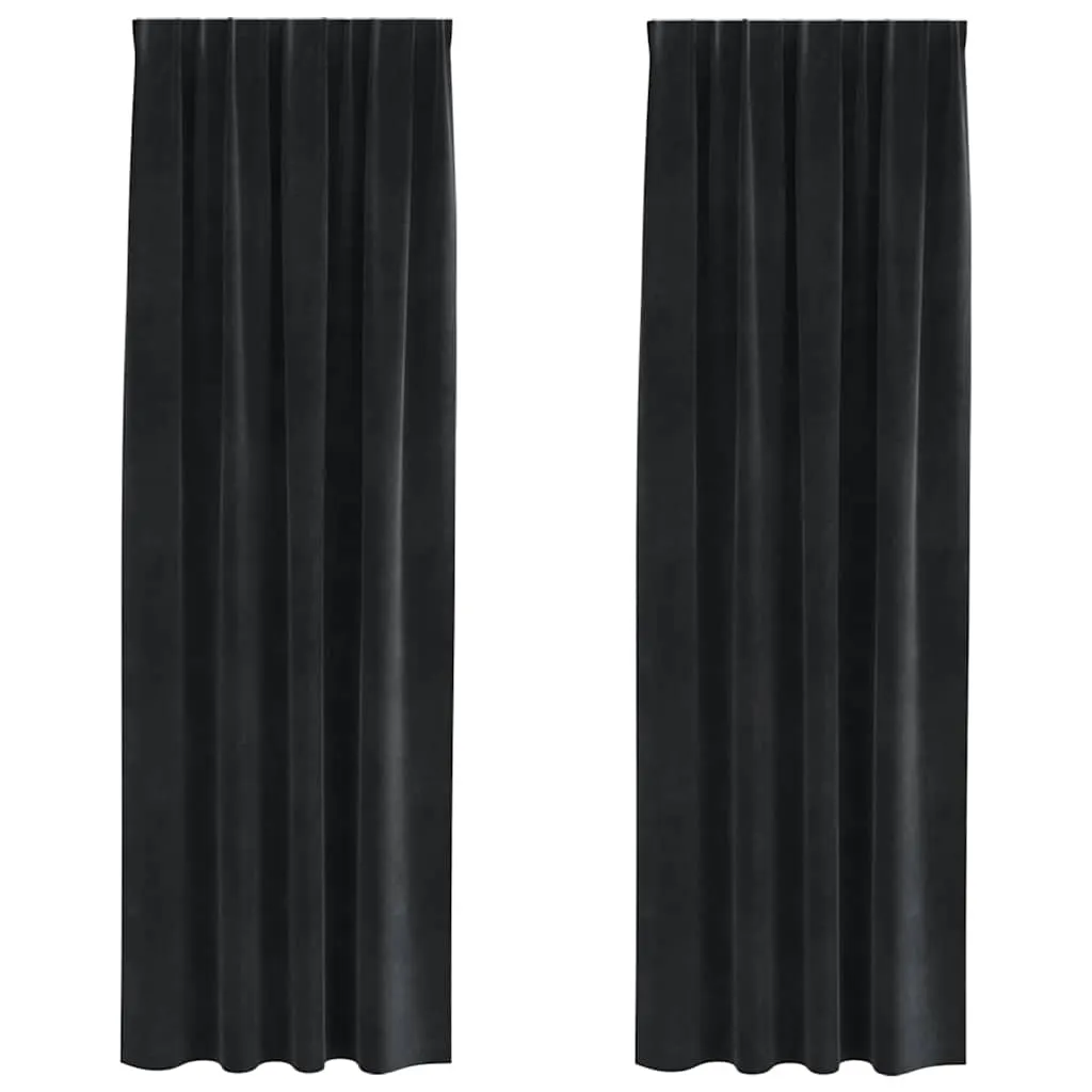 Blackout Curtains 2 pcs Black 140 x 260 cm Velvet 4107172