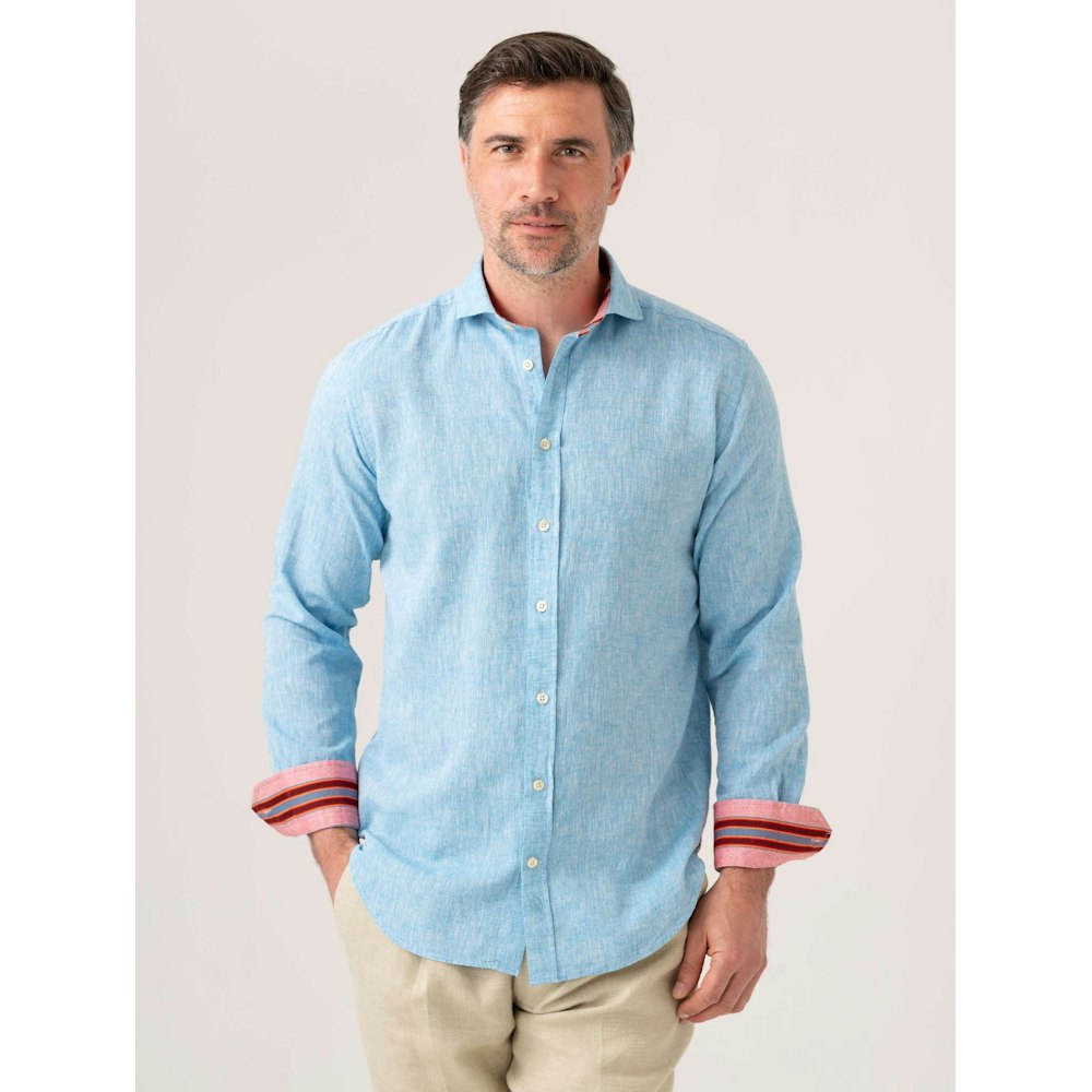 Koy Clothing Light Blue Cotton/linen Shirt - Jiwe