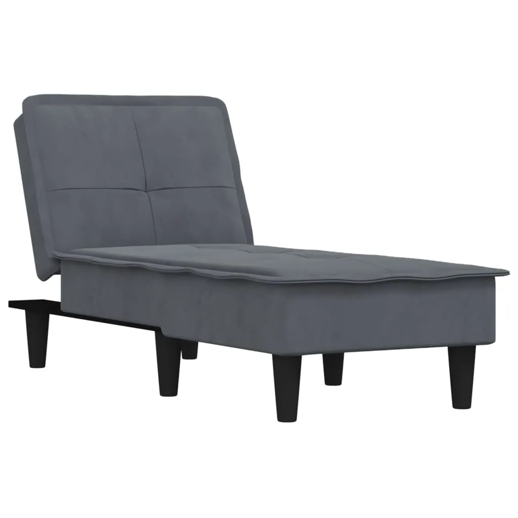 Chaise Longue Dark Grey Velvet 352845 Chaise Longue Dark Grey Velvet 352845