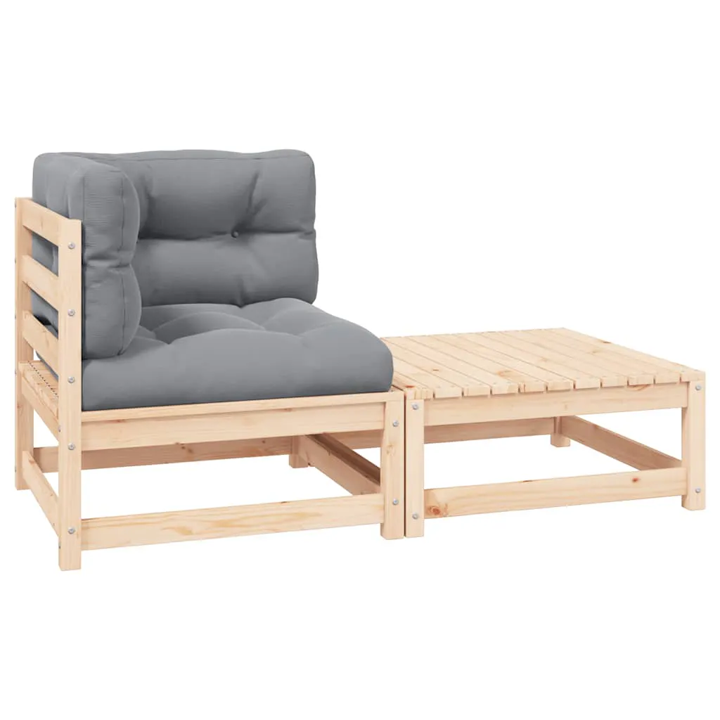 2 Piece Garden Lounge Set with Cushions Solid Pinewood 805750 2 Piece Garden Lounge Set with Cushions Solid Pinewood 805750