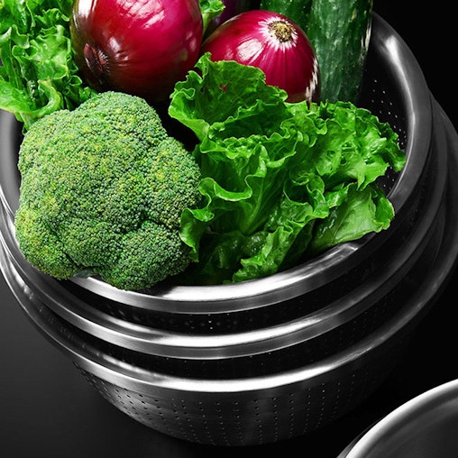 SOGA Stainless Steel Nesting Basin Colander Perforated Kitchen Sink Washing Bowl Metal Basket Strainer Set of 4 SOGA Stainless Steel Nesting Basin Colander Perforated Kitchen Sink Washing Bowl Metal Basket Strainer Set of 4