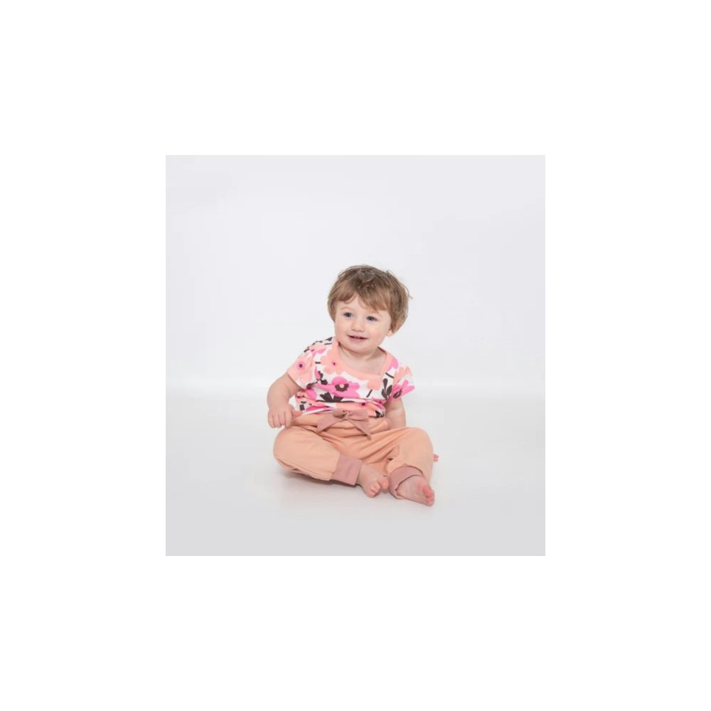 Luca and Rosa Girls Pink Jersey Lounge Tee In Organic Cotton