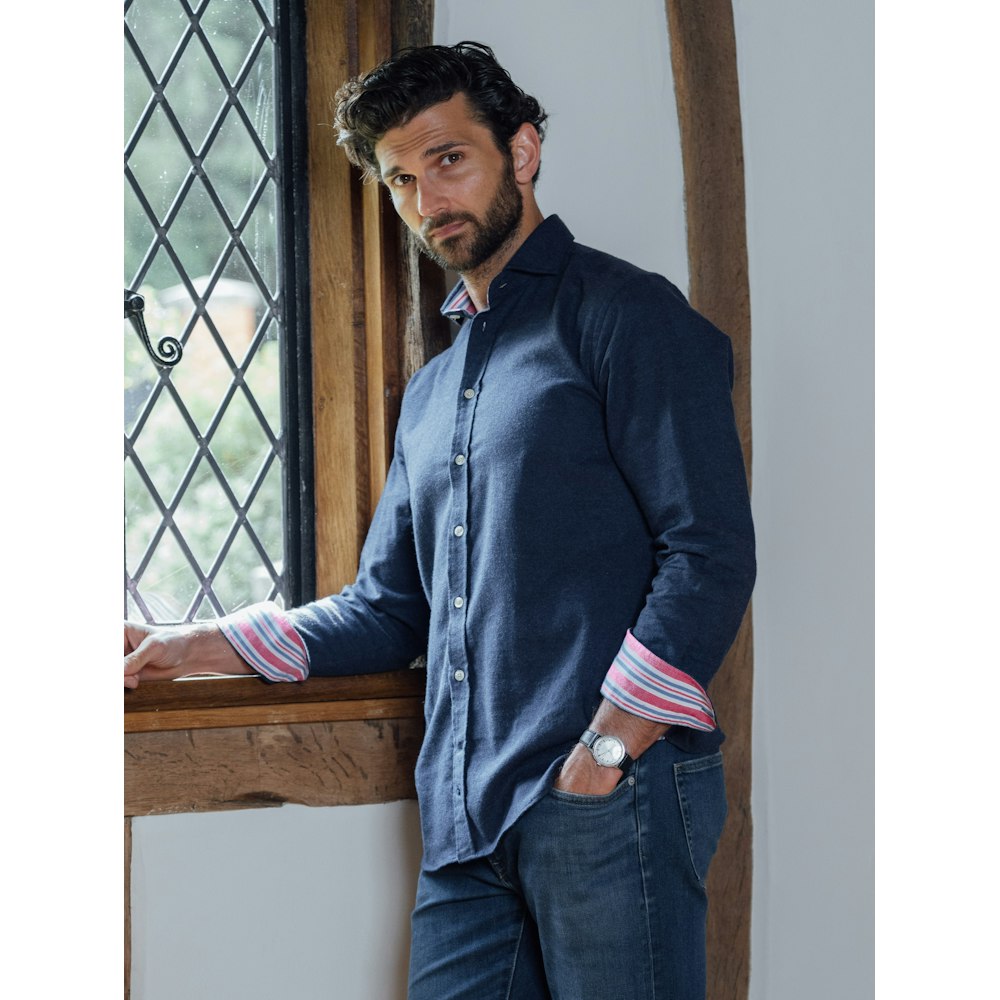 Koy Clothing Navy Cotton-cashmere Shirt