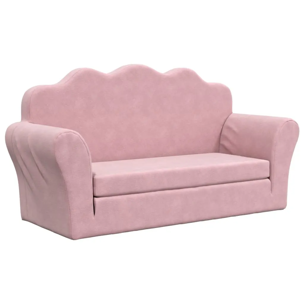 Kids' Sofa Bed 2-Seater Pink Soft Plush 357063 Kids' Sofa Bed 2-Seater Pink Soft Plush 357063
