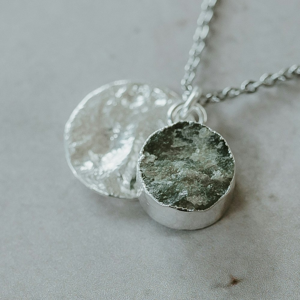 Raw Gemstone Jewellery Vasonite Necklace In Silver