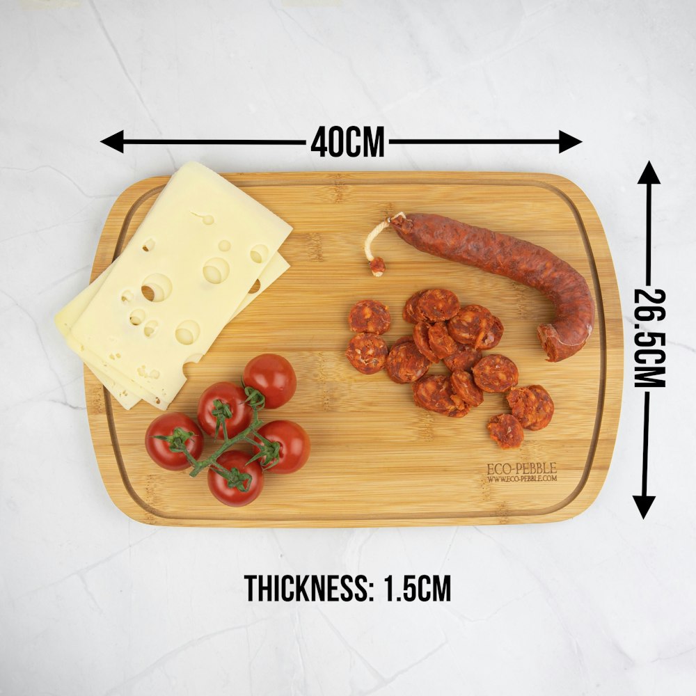 Eco-Pebble Food Board / Mini Butchers Block / Serving Board 40cm X 26.5cm X 1.5cm – 100% Sustainable Bamboo Board