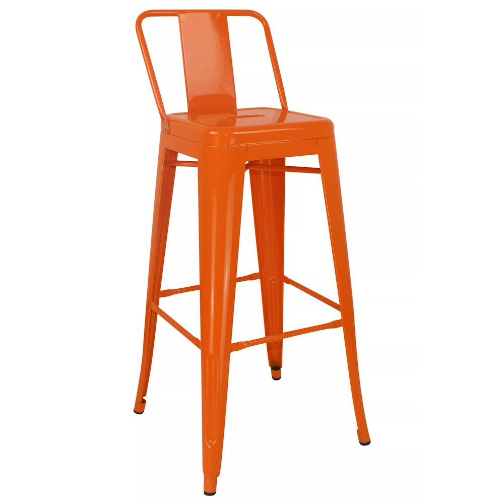 interiors by Premier Orange Powder Coated Metal Cubic Bar Chair
