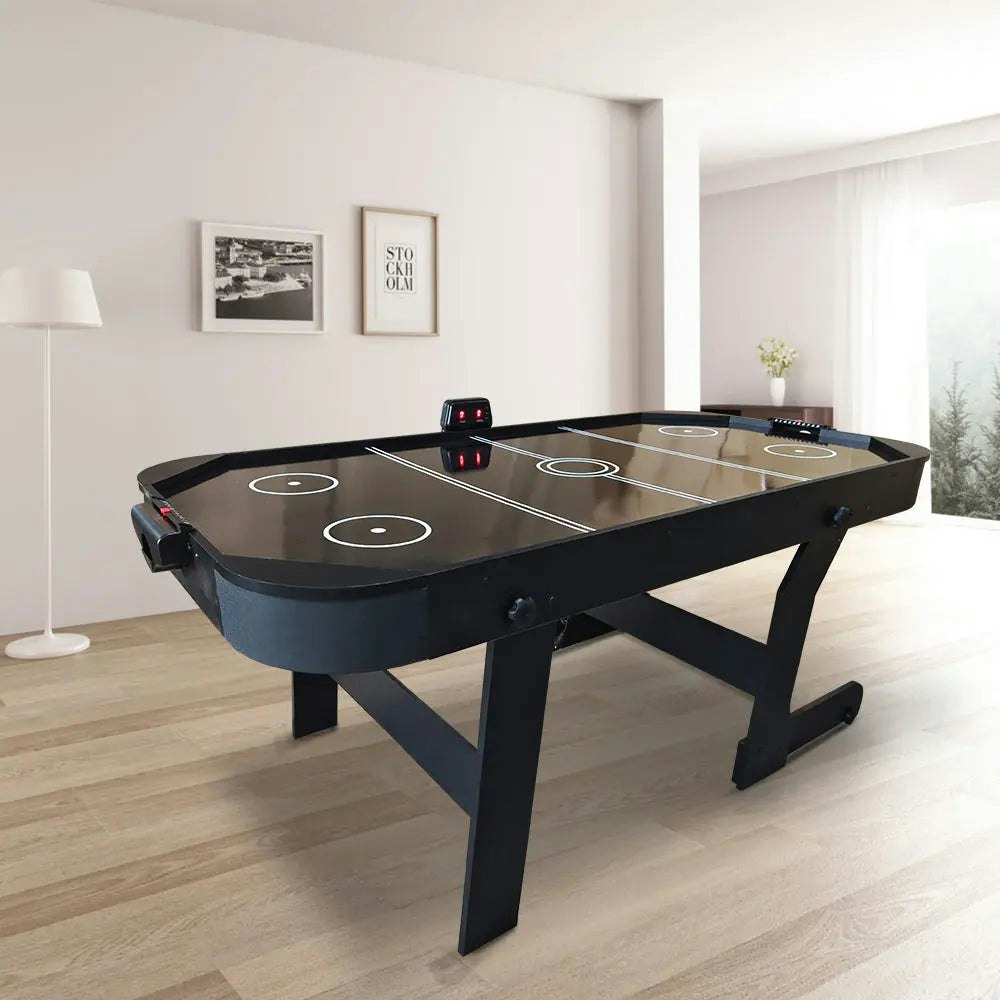MACE 6FT Strong Foldable Air Hockey Table With Wheels - Black