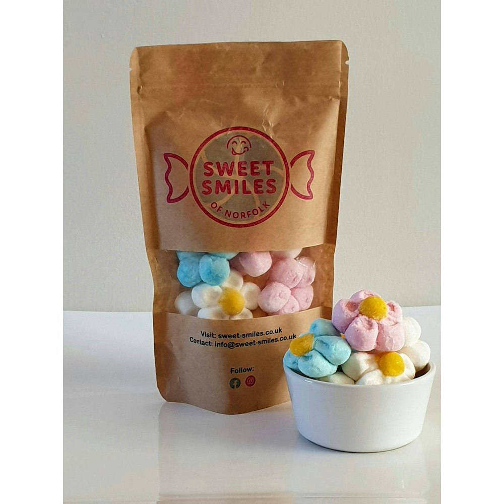 Sweet-Smiles Marshmallow Flowers Gluten Free Sweet Pouch 100g 