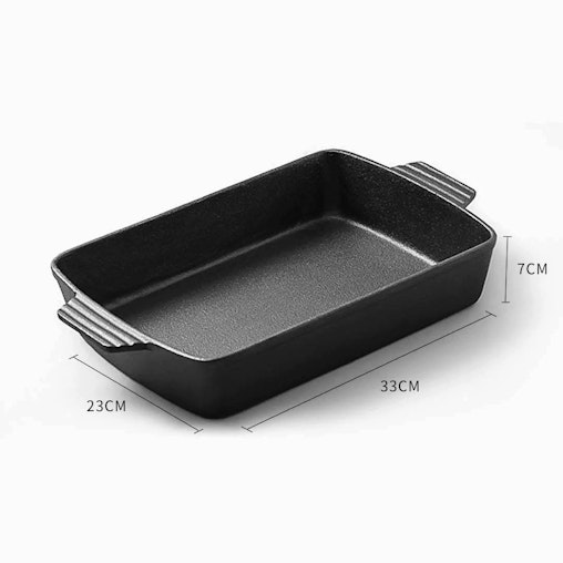 SOGA 33cm Cast Iron Rectangle Bread Cake Baking Dish Lasagna Roasting Pan SOGA 33cm Cast Iron Rectangle Bread Cake Baking Dish Lasagna Roasting Pan