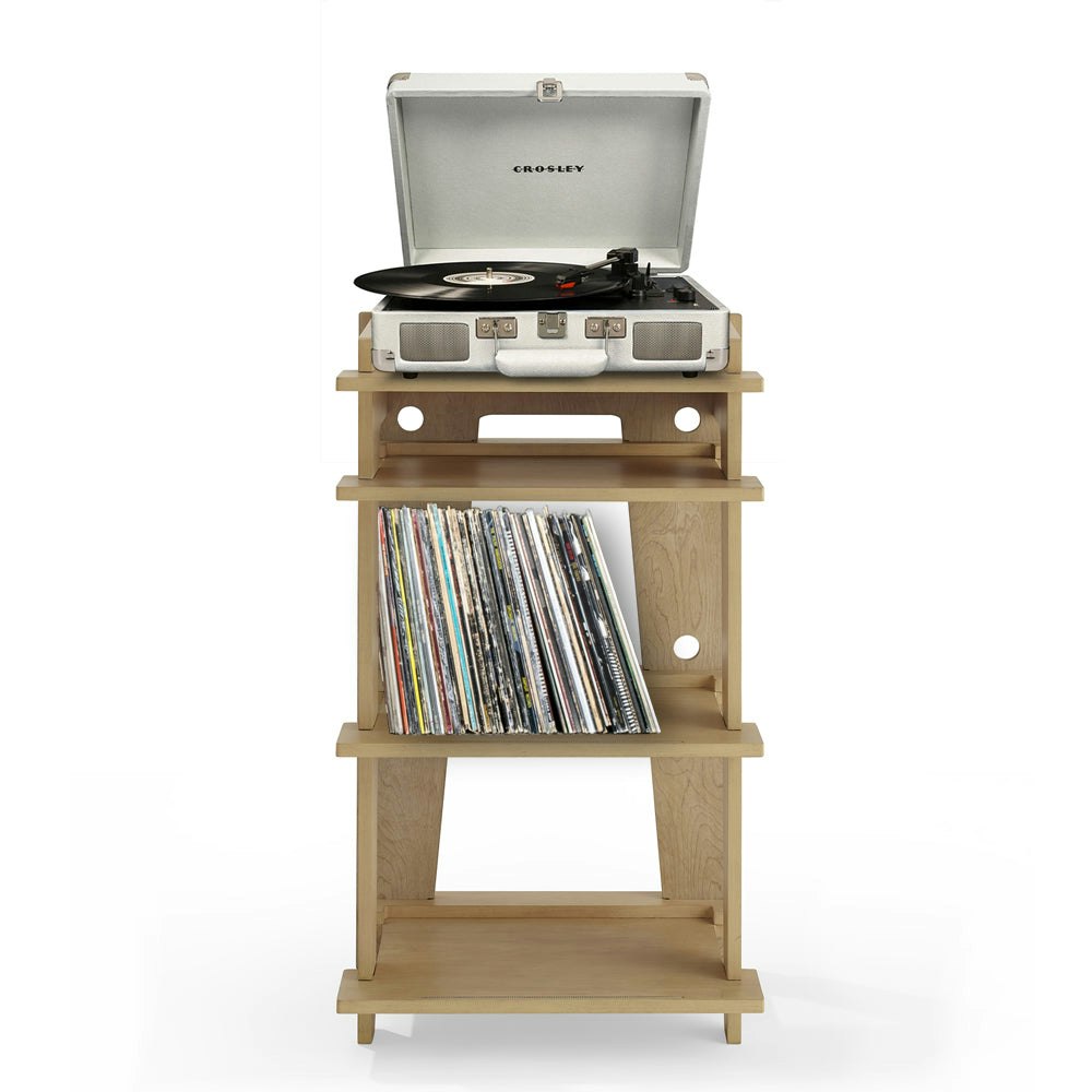Crosley Cruiser Bluetooth Portable Turntable - White Sands + Crosley SOHO Stand Bundle