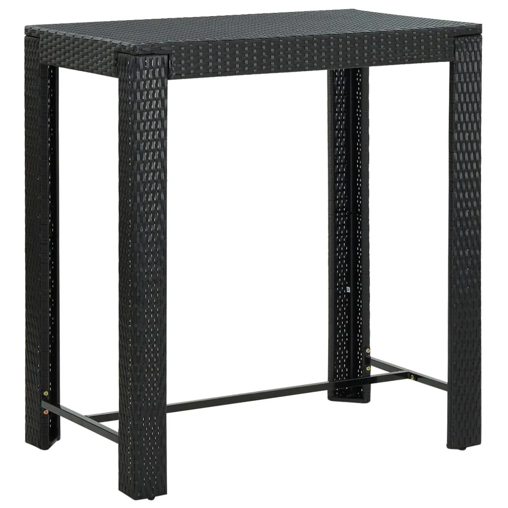 Garden Bar Table Black 100x60.5x110.5 cm Poly Rattan 45874 Garden Bar Table Black 100x60.5x110.5 cm Poly Rattan 45874