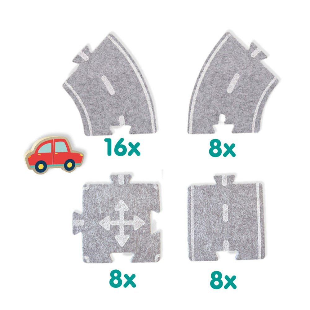 SES Creative Felt Road Circuit 40pcs With Car