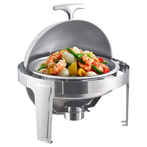 SOGA 4X 6L Stainless Steel Chafing Food Warmer Catering Dish Round Roll Top SOGA 4X 6L Stainless Steel Chafing Food Warmer Catering Dish Round Roll Top