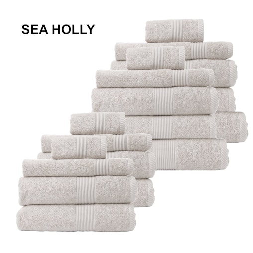 Royal Comfort 18 Piece Cotton Bamboo Towel Bundle Set 450GSM Luxurious Absorbent 18 Piece Sea Holly image number null