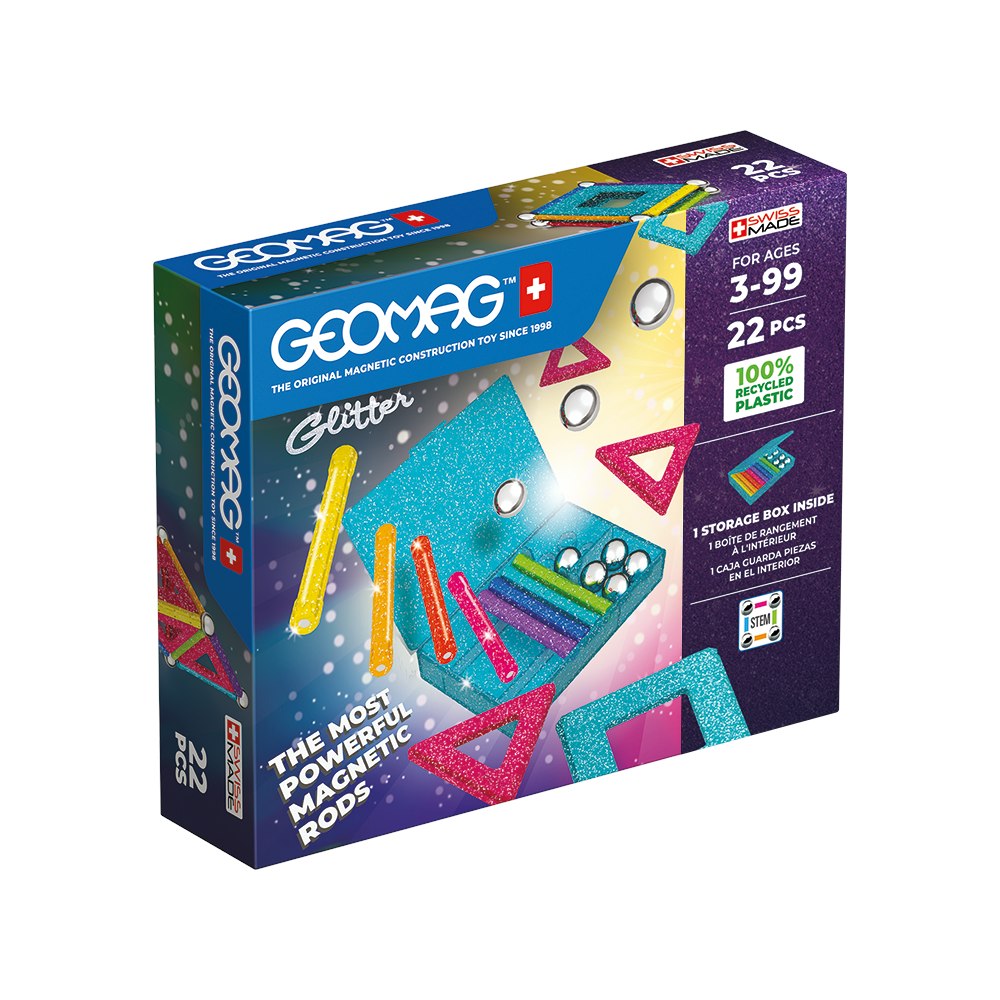 Geomag Recycled Magnetic Glitter Panels - 22 Pieces