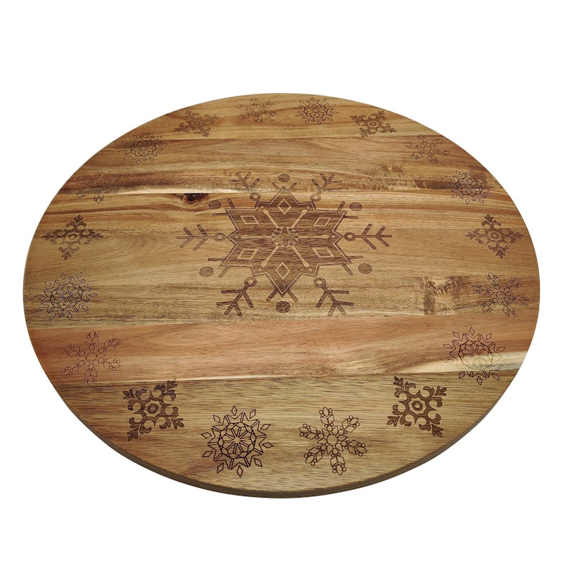 Bread and Butter 18 Inch Wooden Lazy Susan Tray - Wood Snowflake || Colour: Brown image number null
