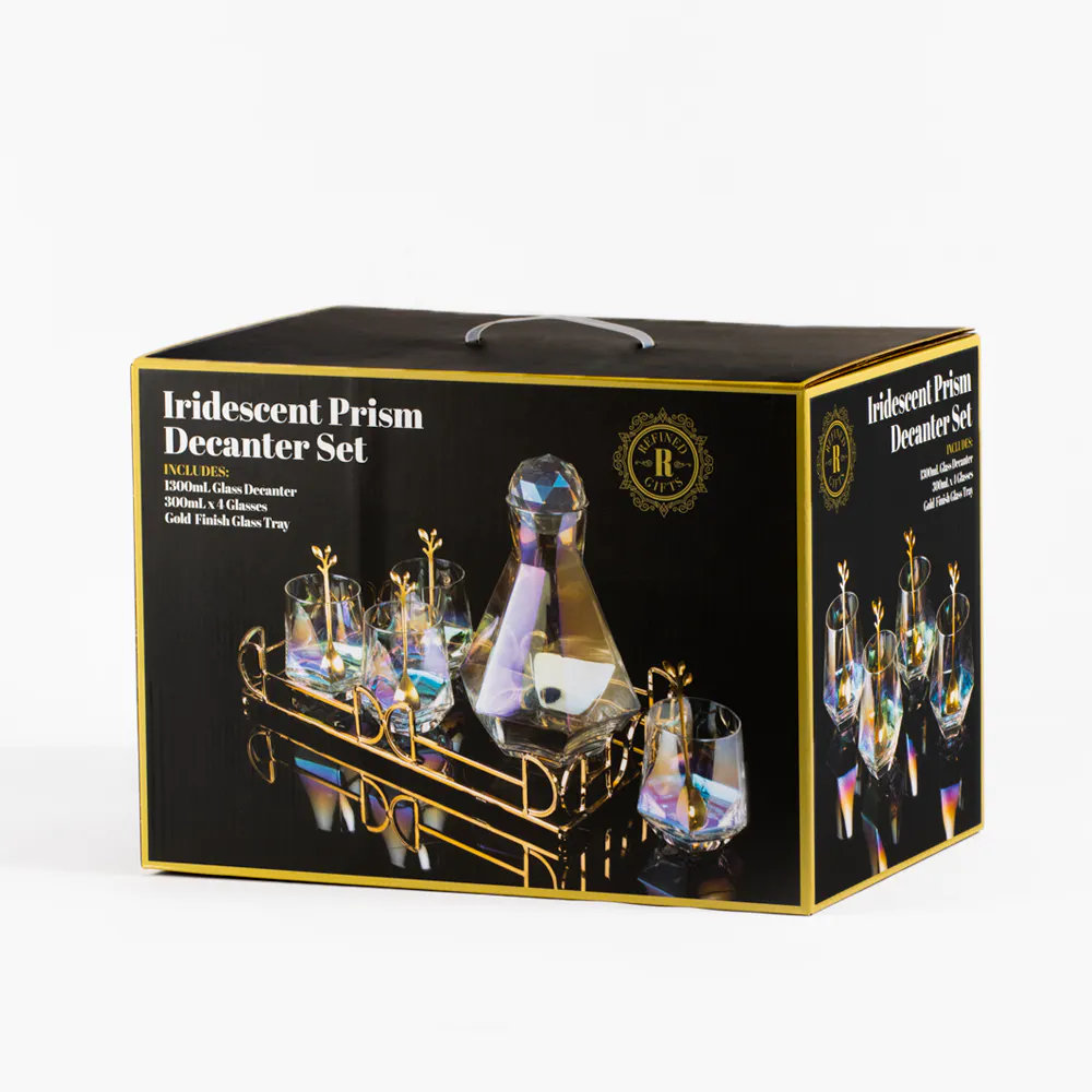 Iridescent Prism Decanter Set