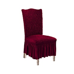 SOGA Burgundy Chair Cover Seat Protector with Ruffle Skirt Stretch Slipcover Wedding Party Home Decor SOGA Burgundy Chair Cover Seat Protector with Ruffle Skirt Stretch Slipcover Wedding Party Home Decor